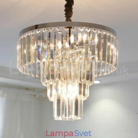 Elegantné lacné moderné 4-vrstvové okrúhle krištáľové závesné svietidlo Elegantné lacné moderné 4-vrstvové okrúhle krištáľové závesné svietidlo