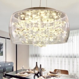 Moderné krištáľové závesné svietidlo s okrúhlym tienidlom na lampu 40 cm 50 cm