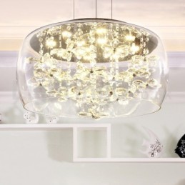 Moderné krištáľové závesné svietidlo s okrúhlym tienidlom na lampu 40 cm 50 cm