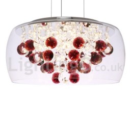 Moderné krištáľové závesné svietidlo s okrúhlym tienidlom na lampu 40 cm 50 cm
