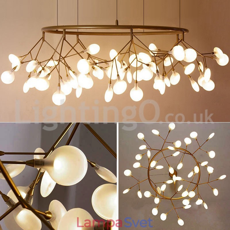 Luxusný post moderný okrúhly luster Fireflies