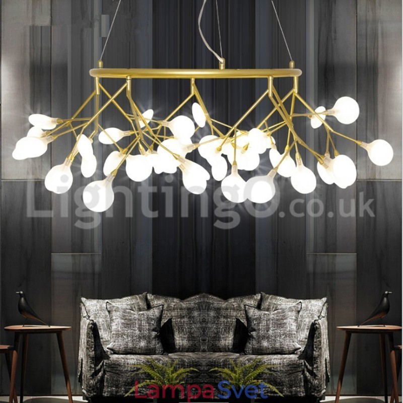 Luxusný post moderný okrúhly luster Fireflies