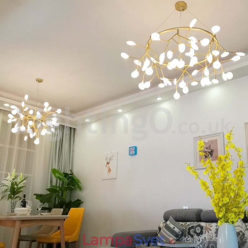 Luxusný post moderný okrúhly luster Fireflies