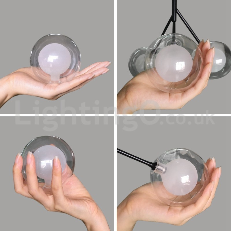 Luster Magic Bean v severskom štýle Malý luster z číreho priehľadného skla Bubble Ball
