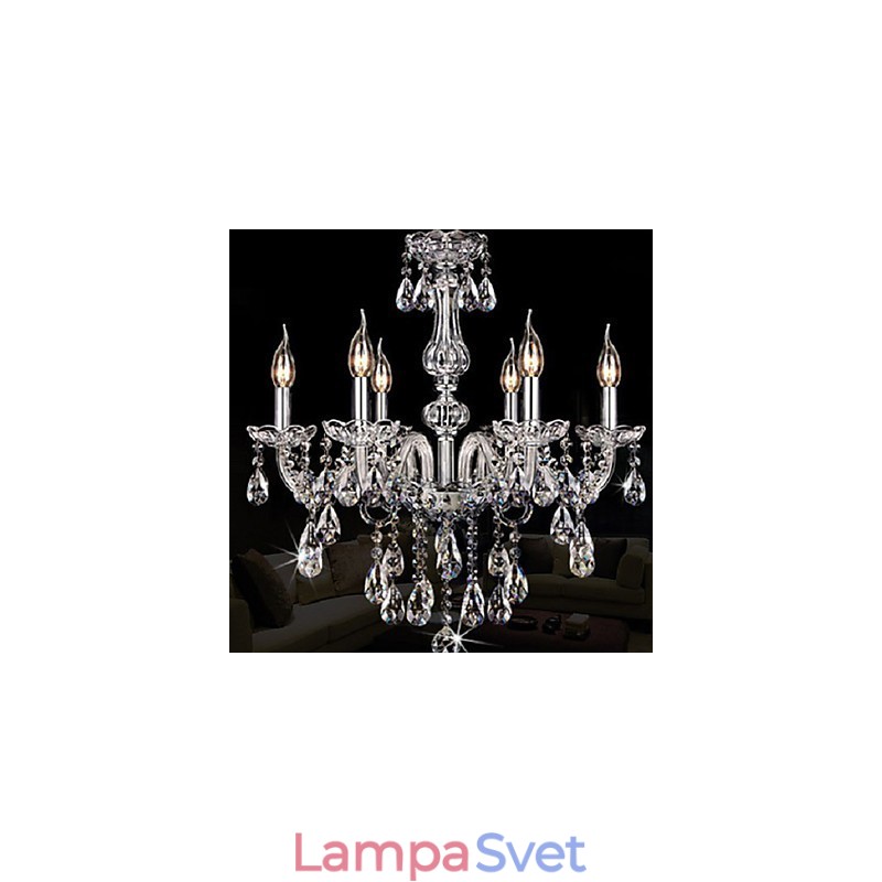 Luxusný 6 svetielkový luster so sviečkou