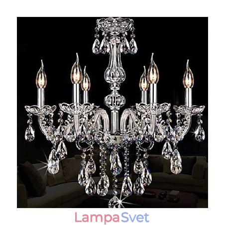 Luxusný 6 svetielkový luster so sviečkou