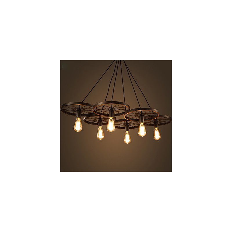 Osvetlenie Industrial Loft Style Kované železné luster Cafe Wheel Luster