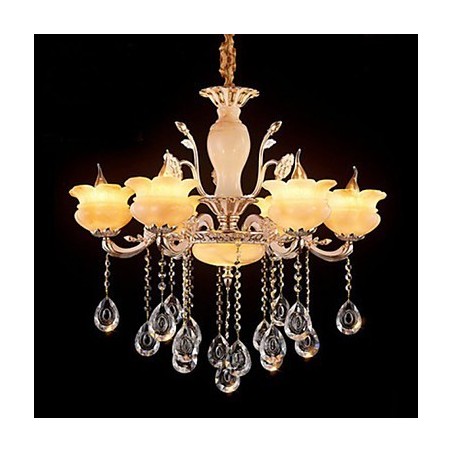 Jade Crystal Závesná lampa Candle Style Luster Jade Crystal Závesná lampa Candle Style Luster