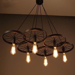 Osvetlenie Industrial Loft Style Kované železné luster Cafe Wheel Luster