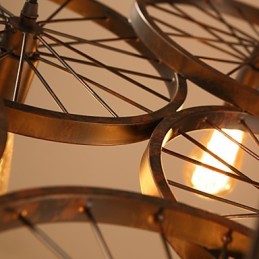 Osvetlenie Industrial Loft Style Kované železné luster Cafe Wheel Luster