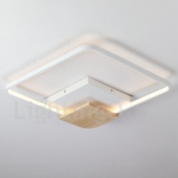 Stmievateľné biele štvorcové drevené stropné svietidlo Ultratenké stropné svietidlo možno použiť aj ako nástenné svietidlo