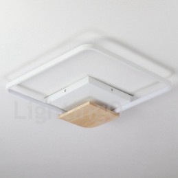 Stmievateľné biele štvorcové drevené stropné svietidlo Ultratenké stropné svietidlo možno použiť aj ako nástenné svietidlo