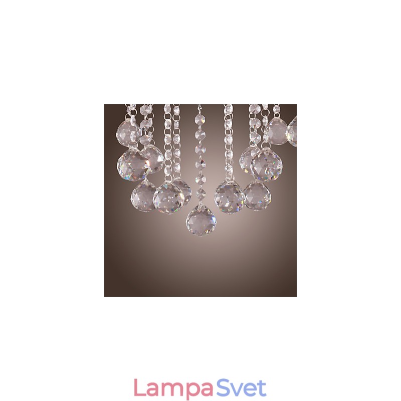 Chrómový elegantný krištáľový sviečkový luster