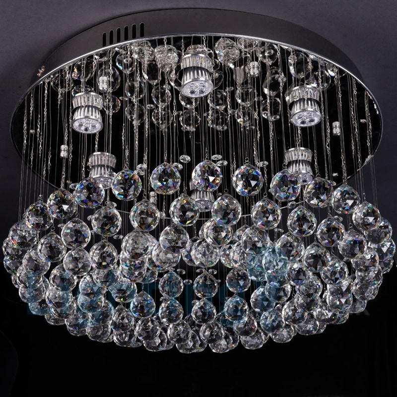 Moderné okrúhle stropné svietidlo K9 Crystal