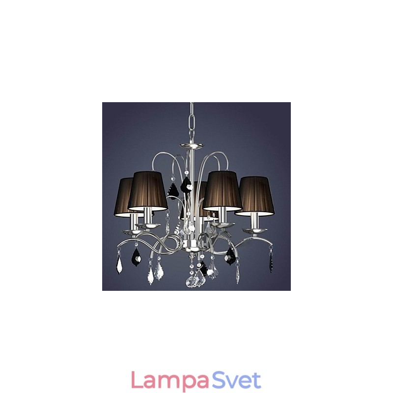 Tienidlo látkovej lampy Krištáľový luster 5 svetiel
