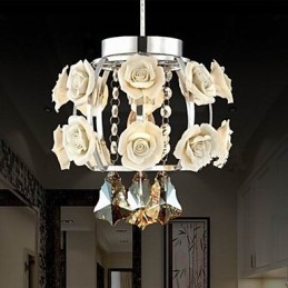 Luster Crystal Modern Contemporary Lantern Metal 1 Light