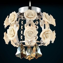 Luster Crystal Modern Contemporary Lantern Metal 1 Light