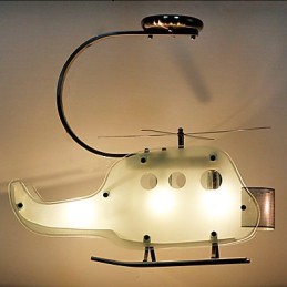 Jednoduchá detská lampa Cartoon Glass Helicopter lampa