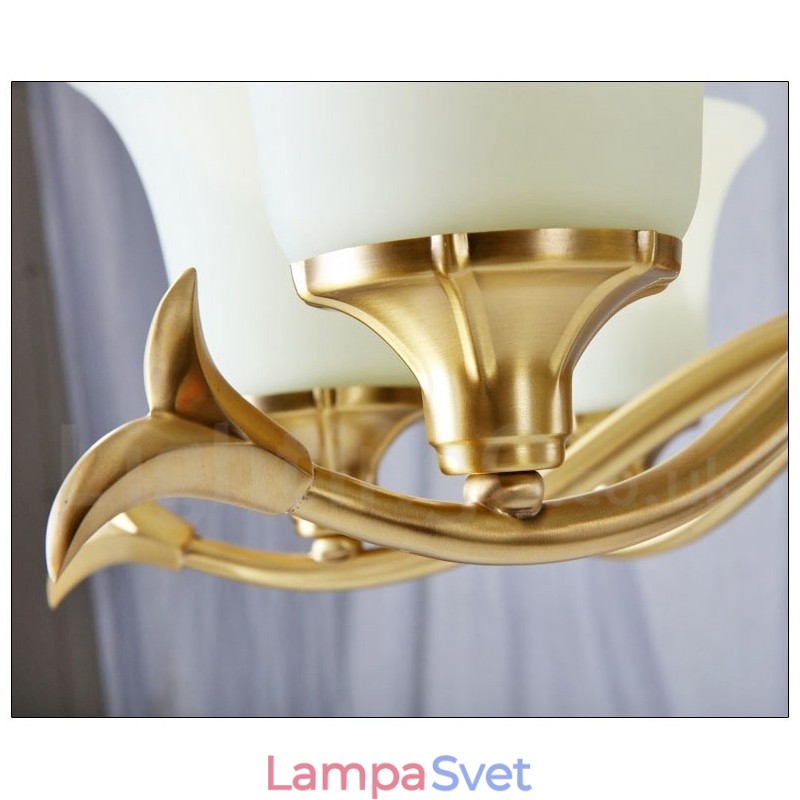 Luxusný rustikálny rustikálny retro vintage mosadzný kamenný sviečkový luster so sklenenými tienidlami