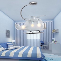 Jednoduchá detská lampa Cartoon Glass Helicopter lampa