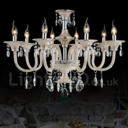 Krištáľový luxusný moderný súčasný závesný sviečkový luster