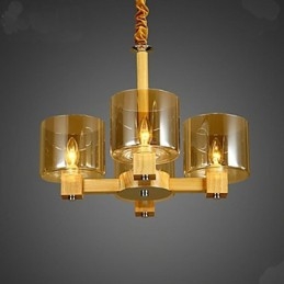 Módna závesná lampa Stolný drevený sklenený kryt