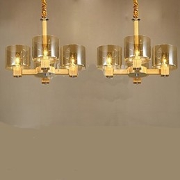 Módna závesná lampa Stolný drevený sklenený kryt