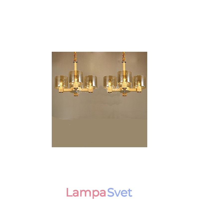Módna závesná lampa Stolný drevený sklenený kryt