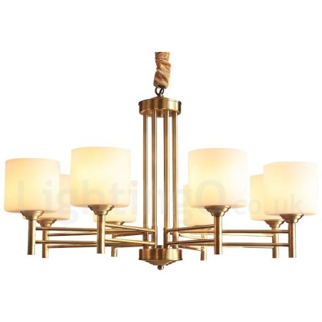 Veľký luxusný rustikálny retro retro mosadzný závesný luster z čistej mosadze so sklenenými tienidlami Veľký luxusný rustikálny retro retro mosadzný závesný luster z čistej mosadze so sklenenými tienidlami