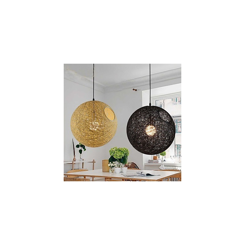 Country Simple Moderné svietidlo Pastoral Rattan Lamp Konopný guľový luster