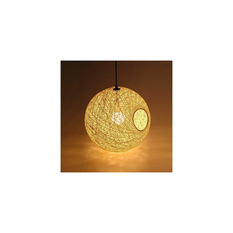 Country Simple Moderné svietidlo Pastoral Rattan Lamp Konopný guľový luster