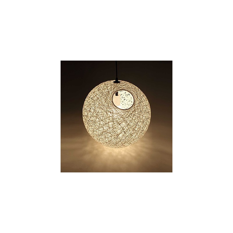 Country Simple Moderné svietidlo Pastoral Rattan Lamp Konopný guľový luster