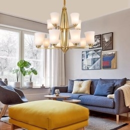 15 ľahkých čistých mosadzných veľkých luxusných rustikálnych retro vintage mosadzných závesných lustrov so sklenenými tienidlami