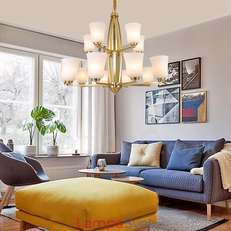15 ľahkých čistých mosadzných veľkých luxusných rustikálnych retro vintage mosadzných závesných lustrov so sklenenými tienidlami