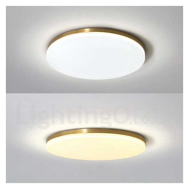 Mosadzné ultratenké okrúhle stmievateľné moderné moderné severské stropné svietidlá s akrylovým tienidlom, ktoré možno použiť aj ako nástenné svietidlo