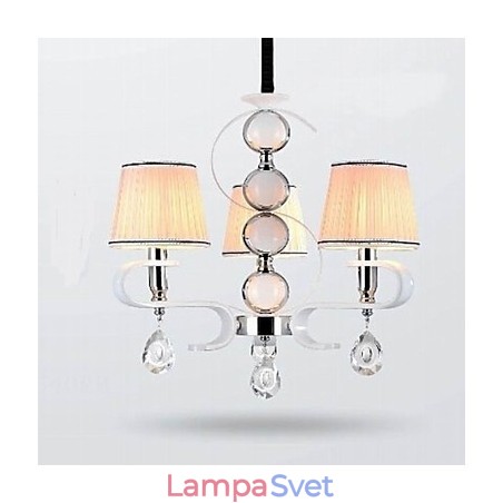 Látkový luster 3 Light High Grade Lampa White Jade Silver Ring Látkový luster 3 Light High Grade Lampa White Jade Silver Ring