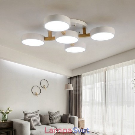 Drevený luster Moderný moderný severský štýl zapustené stropné svietidlo s akrylovým tienidlom Drevený luster Moderný moderný severský štýl zapustené stropné svietidlo s akrylovým tienidlom