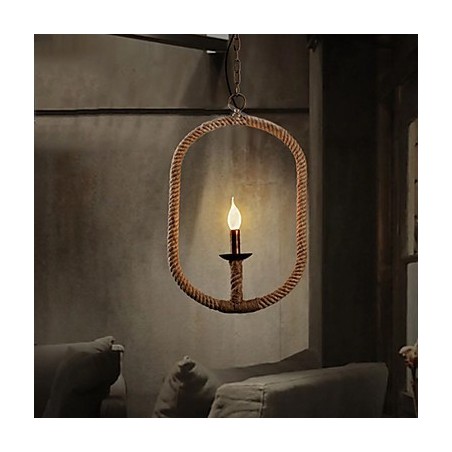 Retro 1 lampa Luster z konopného lana Retro vidiecky štýl Retro 1 lampa Luster z konopného lana Retro vidiecky štýl