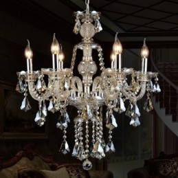 6 svetiel Retro Cognac Color K9 Crystal Modern Luster