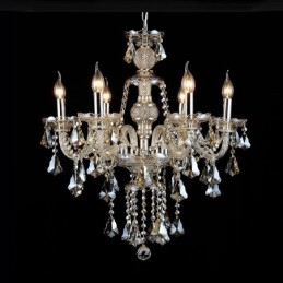 6 svetiel Retro Cognac Color K9 Crystal Modern Luster
