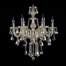 6 svetiel Retro Cognac Color K9 Crystal Modern Luster
