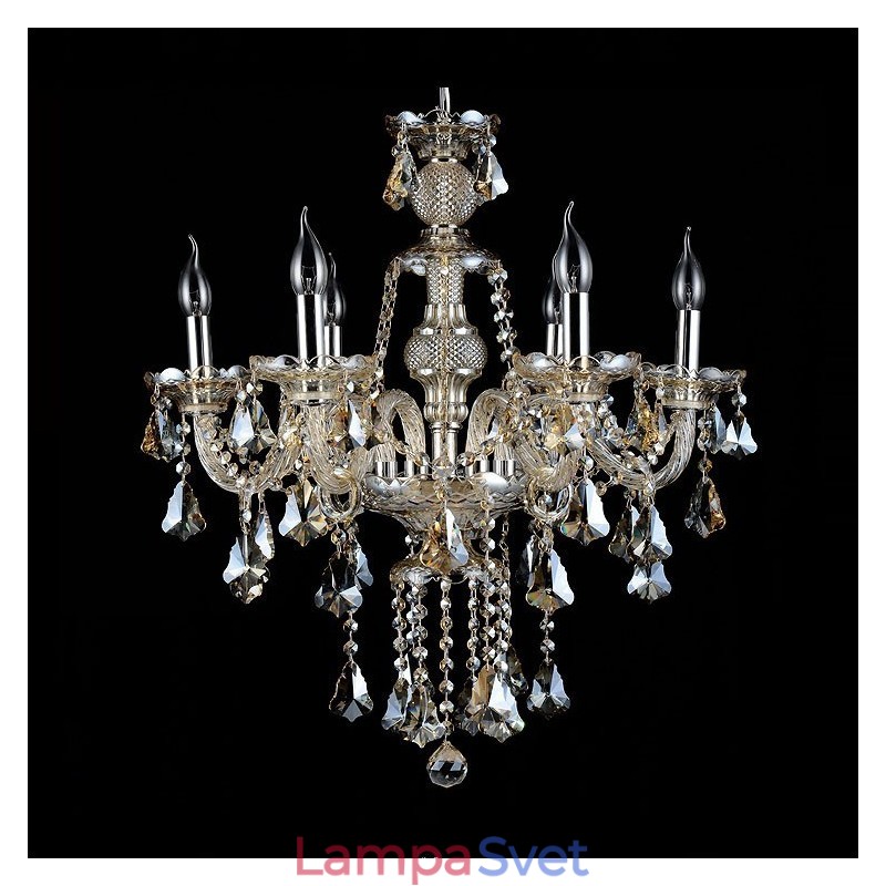 6 svetiel Retro Cognac Color K9 Crystal Modern Luster