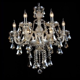 6 svetiel Retro Cognac Color K9 Crystal Modern Luster