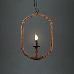 Retro 1 lampa Luster z konopného lana Retro vidiecky štýl
