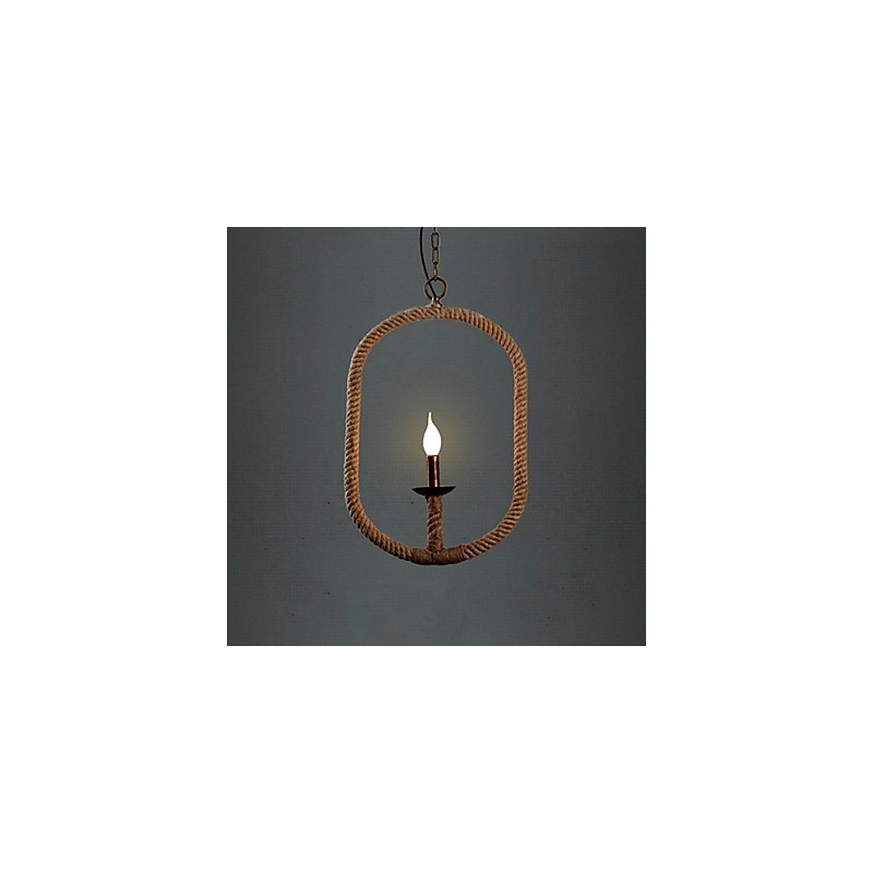 Retro 1 lampa Luster z konopného lana Retro vidiecky štýl