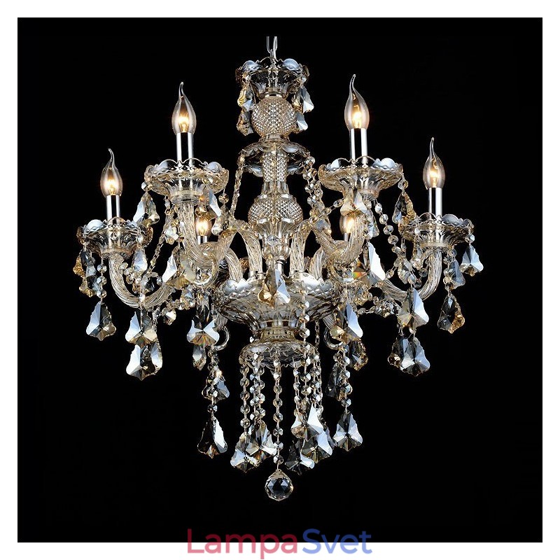 6 svetiel Retro Cognac Color K9 Crystal Modern Luster