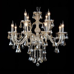12 svetiel Retro Cognac Color K9 Crystal Modern Luster