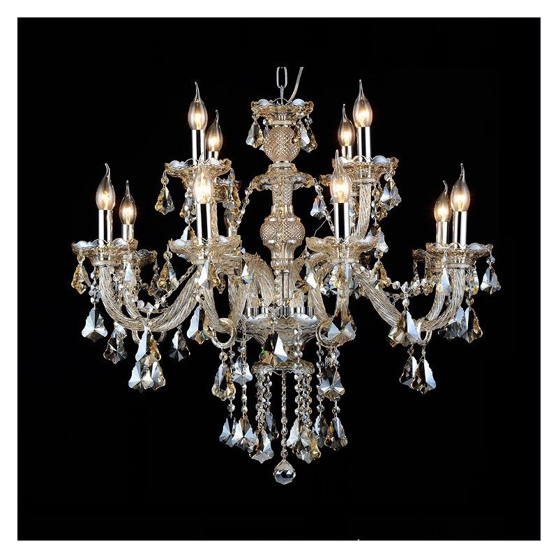 12 svetiel Retro Cognac Color K9 Crystal Modern Luster