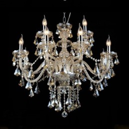 12 svetiel Retro Cognac Color K9 Crystal Modern Luster