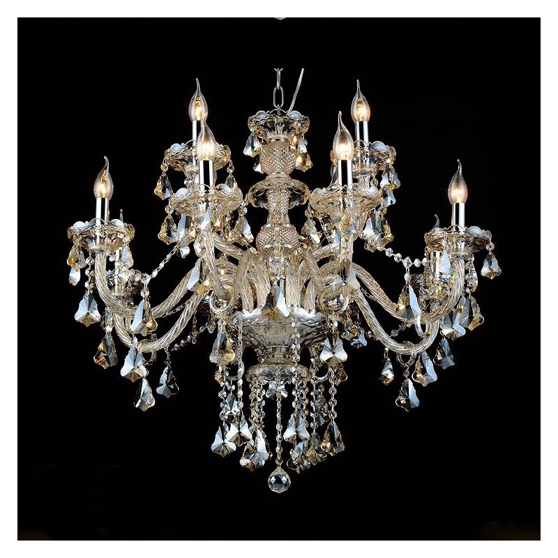 12 svetiel Retro Cognac Color K9 Crystal Modern Luster